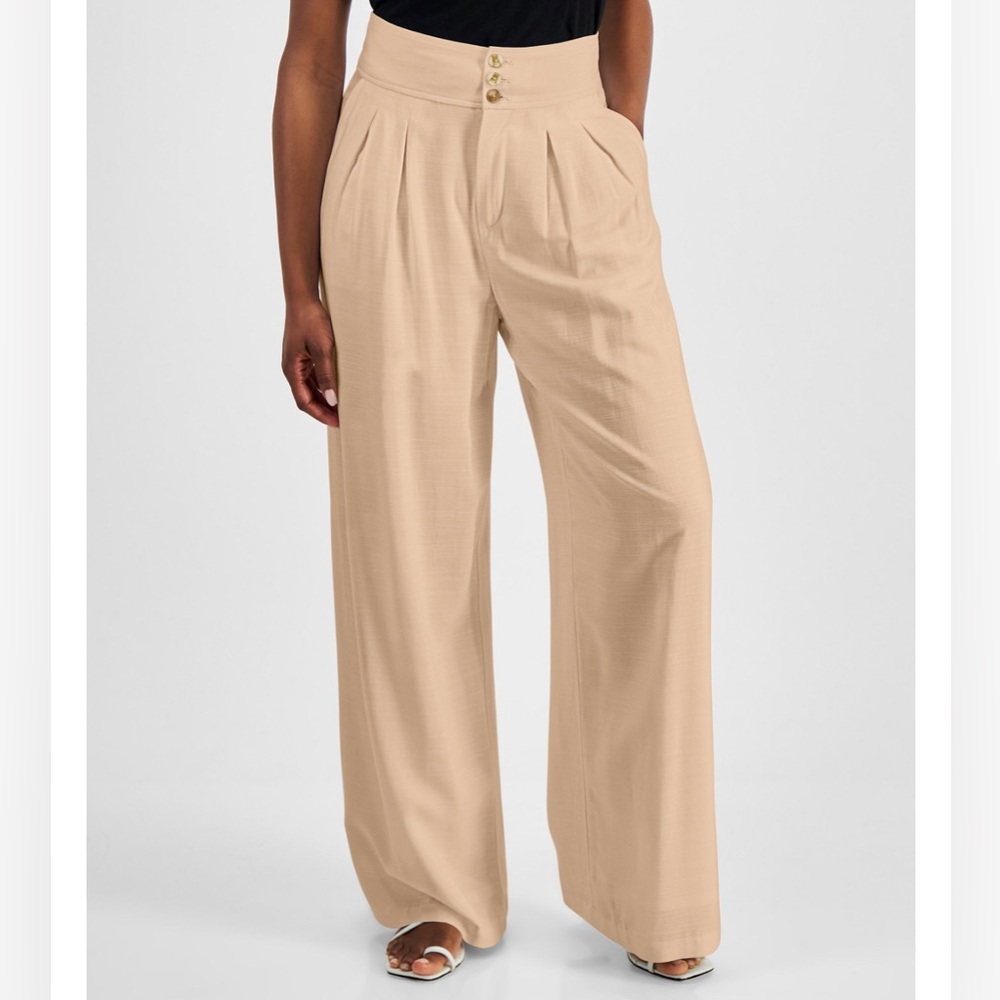 Bar III
Petite High Rise Pleat-Front Wide Leg Pants,